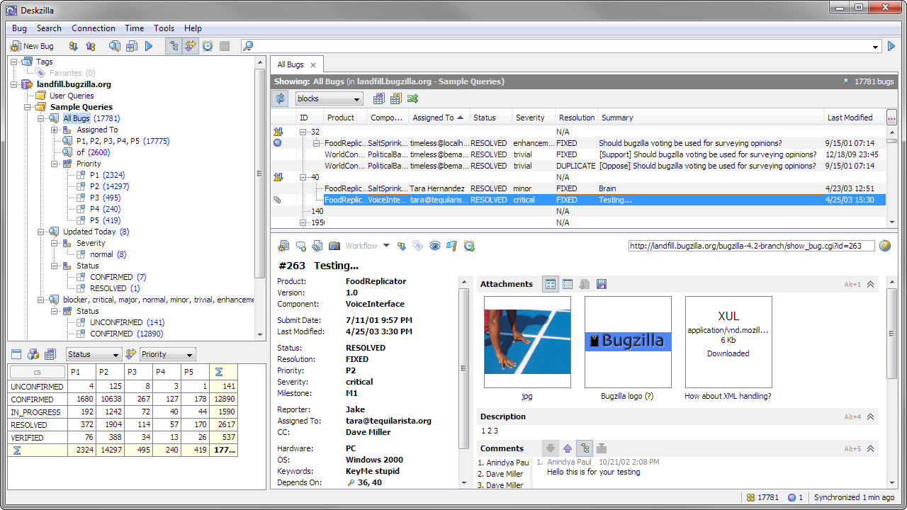 Deskzilla Main Window Overview