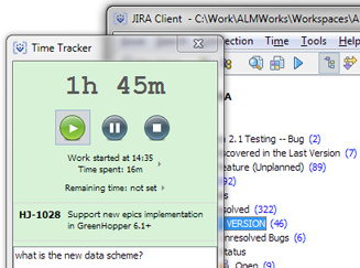Time Tracking in JIRA Client