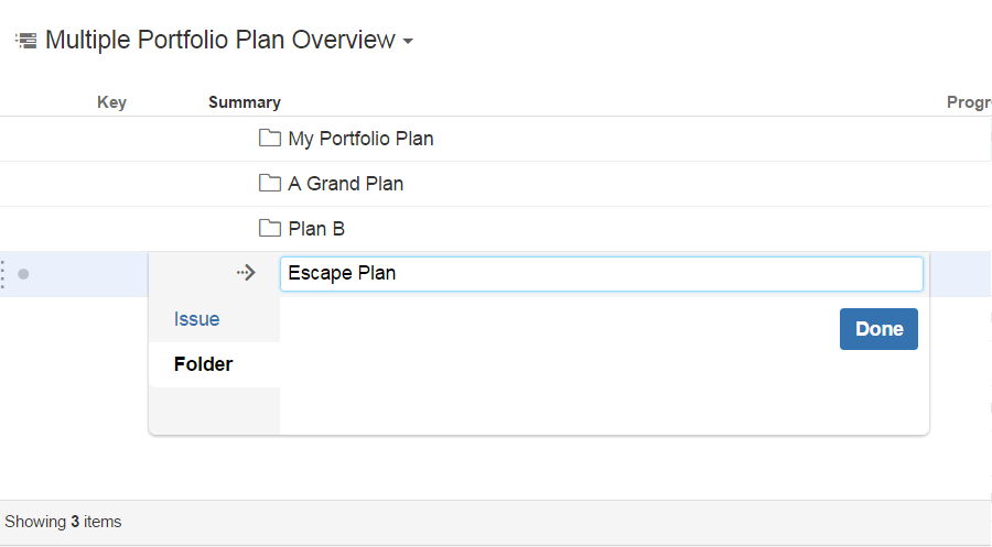 Create folders to contain your Portfolio plans