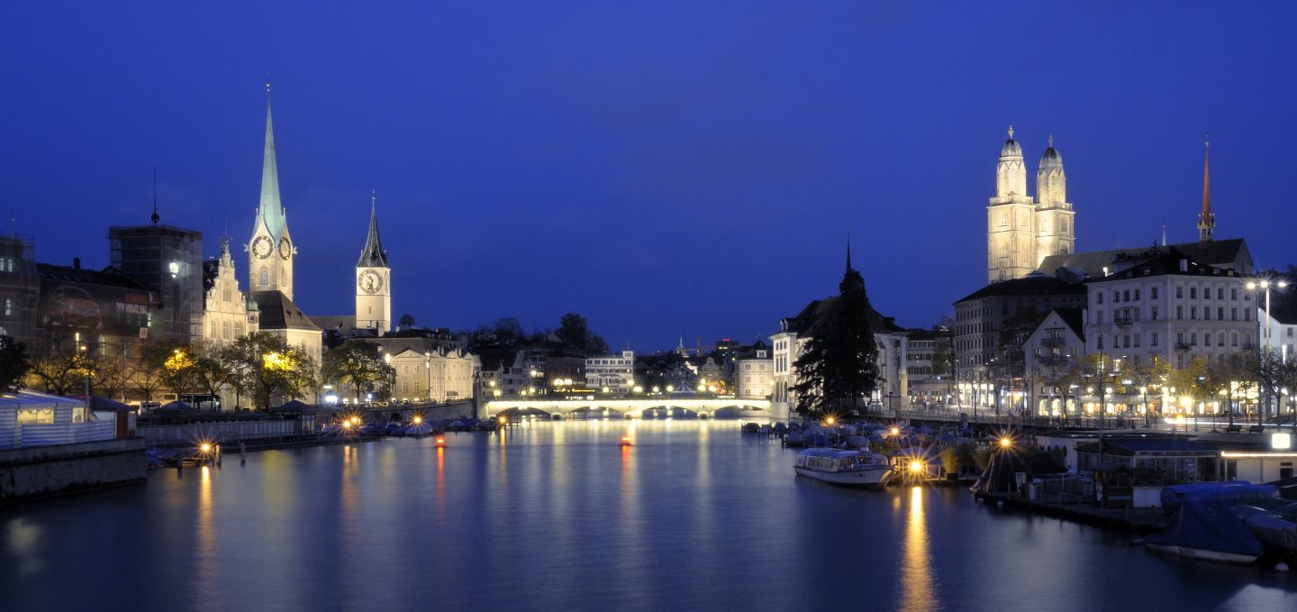 Zurich skyline at night