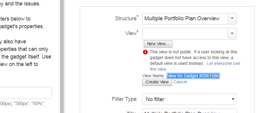 Configuring Structure Gadget view